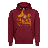 Burgundy retro distressed bluth's banana stand Zipper Hoodie - lanVoArt