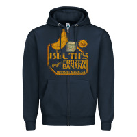 Navy retro distressed bluth's banana stand Zipper Hoodie - lanVoArt
