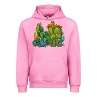 Fuchsia Pink watercolor cactus Urban Hoodie - BarkalooDesign