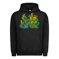 Pigment Black watercolor cactus Urban Hoodie - BarkalooDesign
