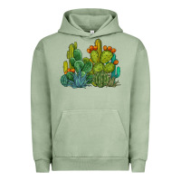Pigment Oil Green watercolor cactus Urban Hoodie - BarkalooDesign