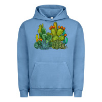 Pigment Pebble Blue watercolor cactus Urban Hoodie - BarkalooDesign