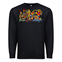Black peace love autism Premium Sweatshirt - RacoonDesign