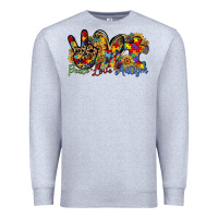 Heather Grey peace love autism Premium Sweatshirt - RacoonDesign