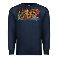 Navy peace love autism Premium Sweatshirt - RacoonDesign