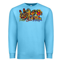 Ocean Blue peace love autism Premium Sweatshirt - RacoonDesign