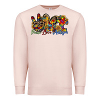 Pale Pink peace love autism Premium Sweatshirt - RacoonDesign