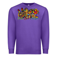 Purple peace love autism Premium Sweatshirt - RacoonDesign