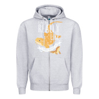 Heather Grey bearded dragons i just really like bearded dragons Zipper Hoodie - lanVoArt