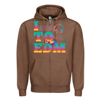 Chestnut i listen to edm rainbow letters dj music gift Zipper Hoodie - lanVoArt