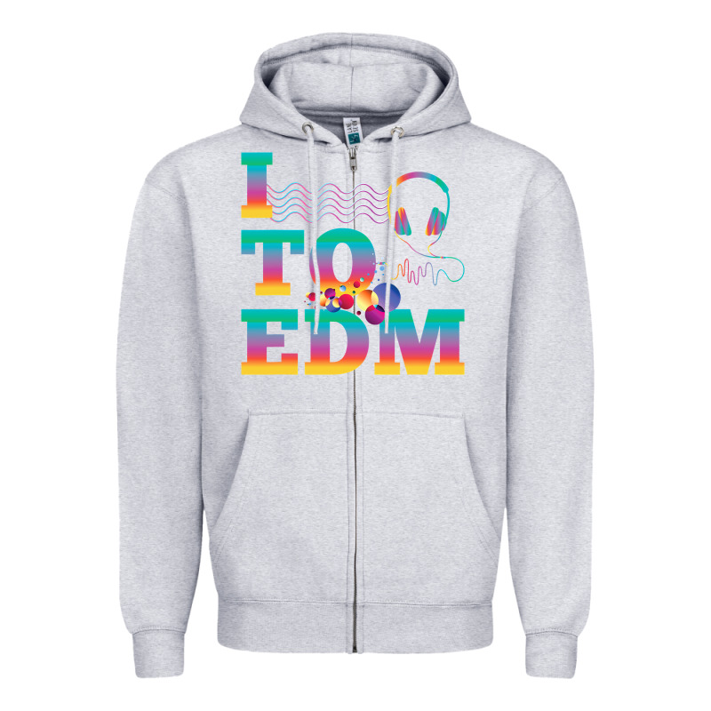 I Listen To Edm Rainbow Letters Dj Music Gift Zipper Hoodie by lanVoArt | Teevron
