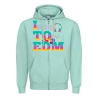 Seafoam i listen to edm rainbow letters dj music gift Zipper Hoodie - lanVoArt