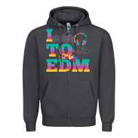 Smoke i listen to edm rainbow letters dj music gift Zipper Hoodie - lanVoArt