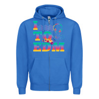True Royal i listen to edm rainbow letters dj music gift Zipper Hoodie - lanVoArt