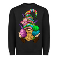 Black Easter Holding Eggs Gnome Heavyweight Sweatshirt - BundleAndBundleShop