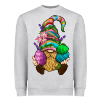 Heather Grey Easter Holding Eggs Gnome Heavyweight Sweatshirt - BundleAndBundleShop