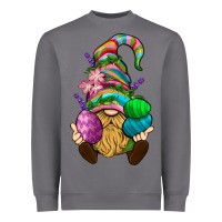 Storm Easter Holding Eggs Gnome Heavyweight Sweatshirt - BundleAndBundleShop
