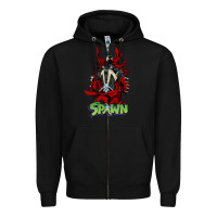 Black spawn Zipper Hoodie - lanVoArt
