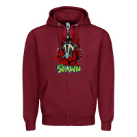 Burgundy spawn Zipper Hoodie - lanVoArt