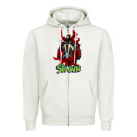 Oatmeal Heather spawn Zipper Hoodie - lanVoArt