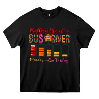 Black Battery Life Of A Bus Driver Heavy Core Tee - BundleAndBundleShop