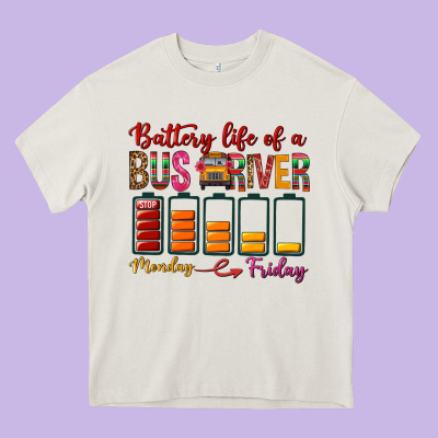 Battery Life Of A Bus Driver Heavy Core Tee Designed By Bundleandbundleshop