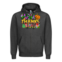 Charcoal Heather holiday fusion art Zipper Hoodie - CowhideDigitalArt