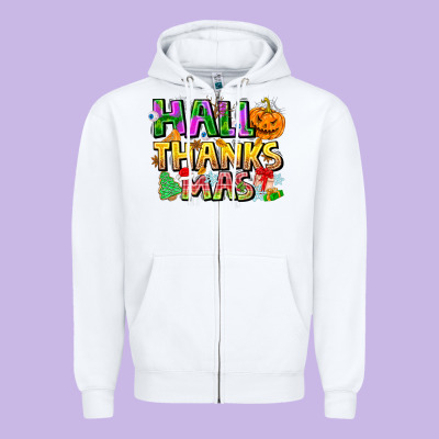Holiday Fusion Art Zipper Hoodie Designed By Cowhidedigitalart
