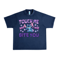 Navy touch me and i will bite you Urban Heavy Tee - texasbilliewilder