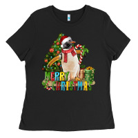 Black Merry Christmas Penguin Ladies Tee - LillyAllenDesigns