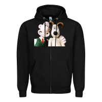 Black the man with his dog taking selfie w.a.l.l.a.c.e Zipper Hoodie - lanVoArt