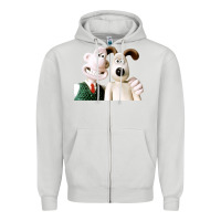 Dove Grey the man with his dog taking selfie w.a.l.l.a.c.e Zipper Hoodie - lanVoArt