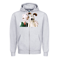 Heather Grey the man with his dog taking selfie w.a.l.l.a.c.e Zipper Hoodie - lanVoArt