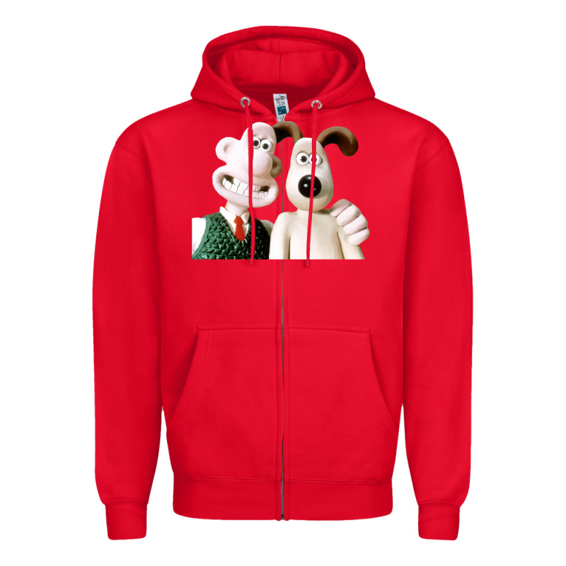 The Man With His Dog Taking Selfie W.a.l.l.a.c.e Zipper Hoodie by lanVoArt | Teevron