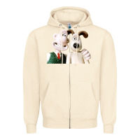 Sandshell the man with his dog taking selfie w.a.l.l.a.c.e Zipper Hoodie - lanVoArt