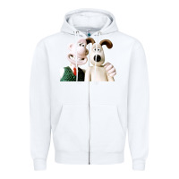 White the man with his dog taking selfie w.a.l.l.a.c.e Zipper Hoodie - lanVoArt