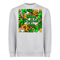 Heather Grey Happy St. Patrick's Day pattern digital paper Heavyweight Sweatshirt - BundleAndBundleShop