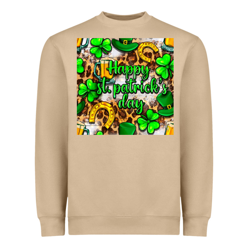 Happy St. Patrick's Day Pattern Digital Paper Heavyweight Sweatshirt by BundleAndBundleShop | Teevron