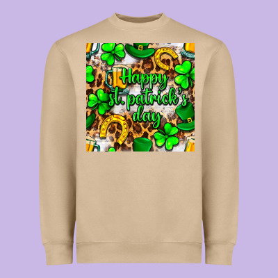 Happy St. Patrick's Day Pattern Digital Paper Heavyweight Sweatshirt Designed By Bundleandbundleshop