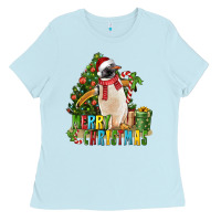Baby Blue Merry Christmas Penguin Ladies Tee - LillyAllenDesigns
