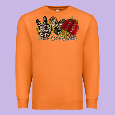 Peace Love Cricket Premium Sweatshirt Designed By Racoondesign