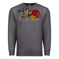Charcoal Heather peace love cricket Premium Sweatshirt - RacoonDesign