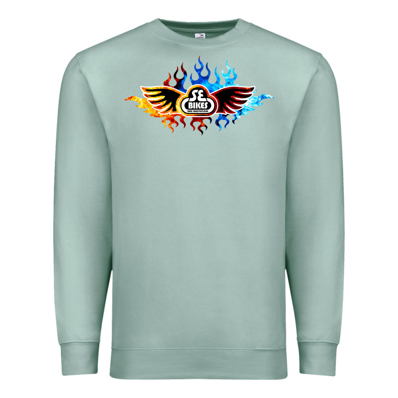 Se Bikes Bmx Bicycle On Fire Sport Blue Red Premium Sweatshirt by lanVoArt | Teevron