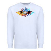 White se bikes bmx bicycle on fire sport blue red Premium Sweatshirt - lanVoArt