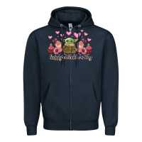 Navy happy valentines day yoda Zipper Hoodie - CowhideDigitalArt
