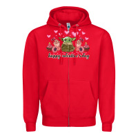 Red happy valentines day yoda Zipper Hoodie - CowhideDigitalArt