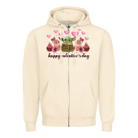 Sandshell happy valentines day yoda Zipper Hoodie - CowhideDigitalArt