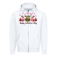 White happy valentines day yoda Zipper Hoodie - CowhideDigitalArt