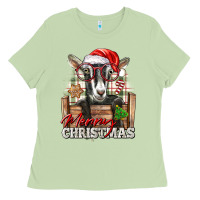 Matcha Merry Christmas Alpine Goat Ladies Tee - LillyAllenDesigns