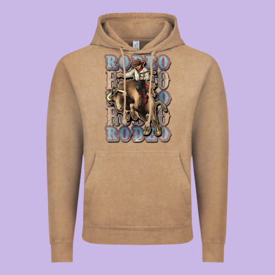 Rodeo Cowboy Bull Western Vintage Hoodie Designed By Howdyjamesfarm